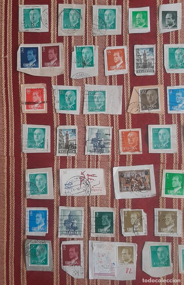 Sellos: (ESPA&Ntilde;A) LOTE DE SELLOS CON PAPEL EN USADO - Foto 2