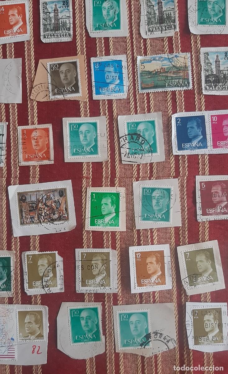 Sellos: (ESPA&Ntilde;A) LOTE DE SELLOS CON PAPEL EN USADO - Foto 5