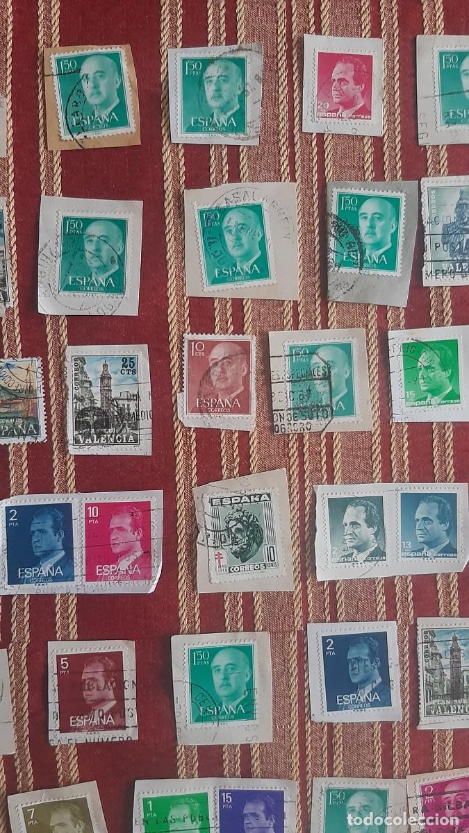 Sellos: (ESPA&Ntilde;A) LOTE DE SELLOS CON PAPEL EN USADO - Foto 6