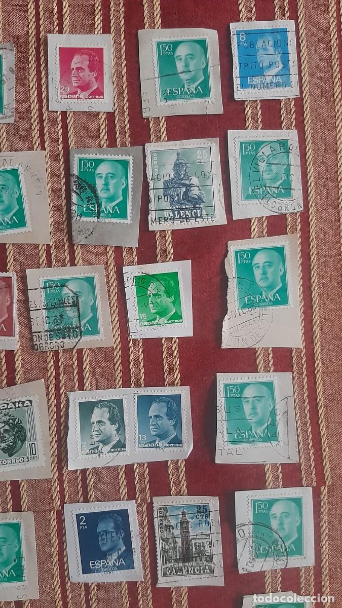 Sellos: (ESPA&Ntilde;A) LOTE DE SELLOS CON PAPEL EN USADO - Foto 8