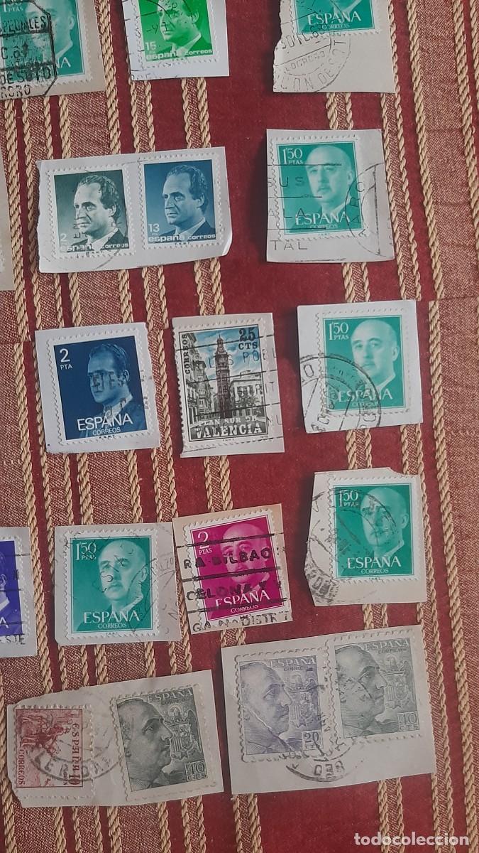 Sellos: (ESPA&Ntilde;A) LOTE DE SELLOS CON PAPEL EN USADO - Foto 9