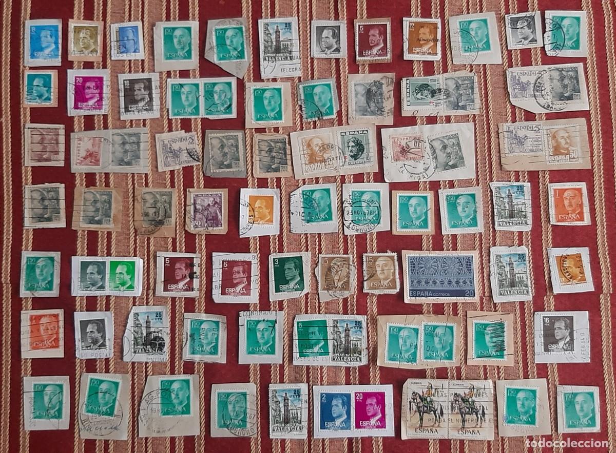 Sellos: (ESPA&Ntilde;A) LOTE DE SELLOS CON PAPEL EN USADO - Foto 1