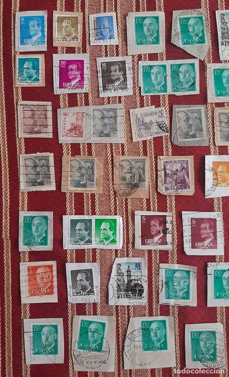 Sellos: (ESPA&Ntilde;A) LOTE DE SELLOS CON PAPEL EN USADO - Foto 2