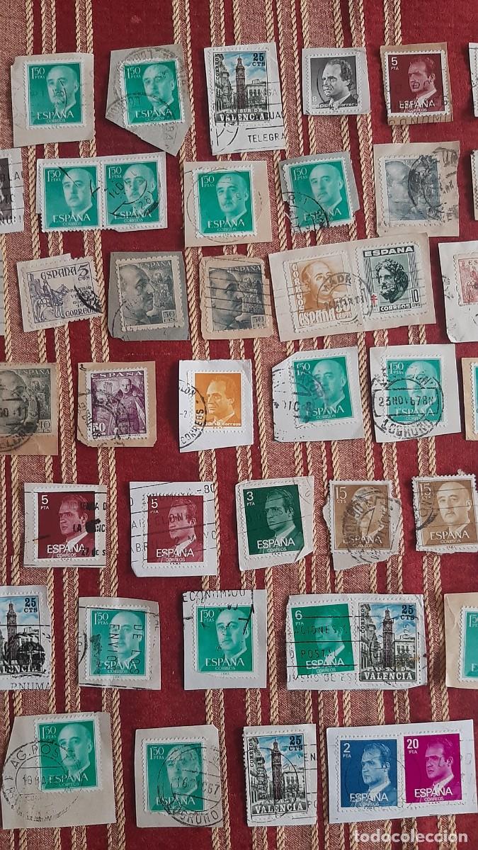 Sellos: (ESPA&Ntilde;A) LOTE DE SELLOS CON PAPEL EN USADO - Foto 3