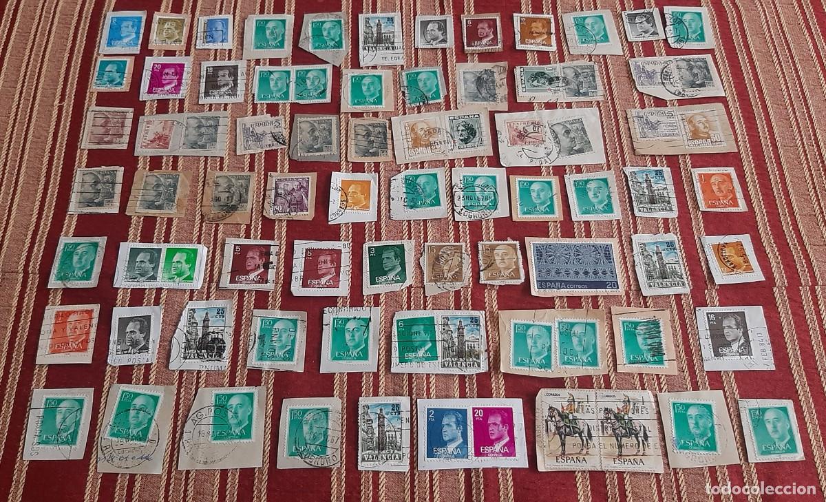 Sellos: (ESPA&Ntilde;A) LOTE DE SELLOS CON PAPEL EN USADO - Foto 6