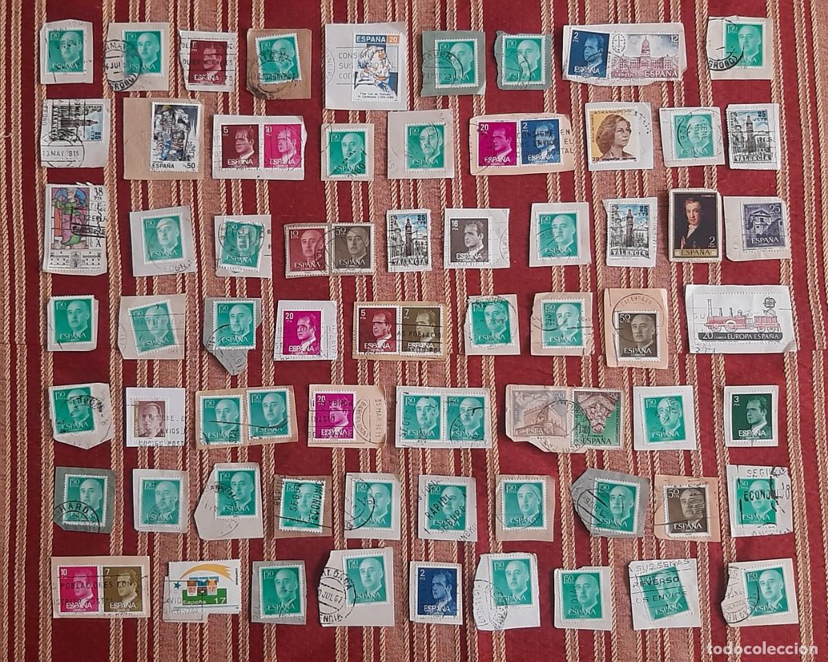 Sellos: (ESPA&Ntilde;A) LOTE DE SELLOS CON PAPEL EN USADO - Foto 1