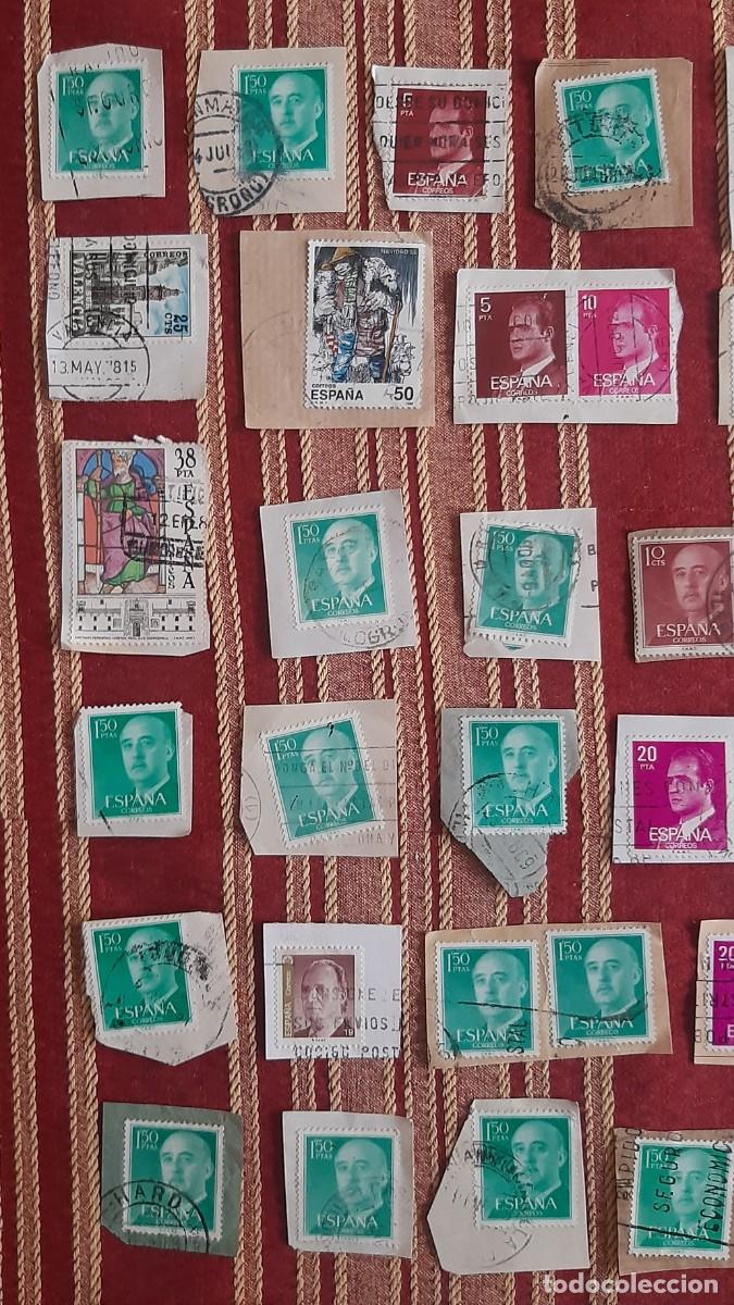 Sellos: (ESPA&Ntilde;A) LOTE DE SELLOS CON PAPEL EN USADO - Foto 2
