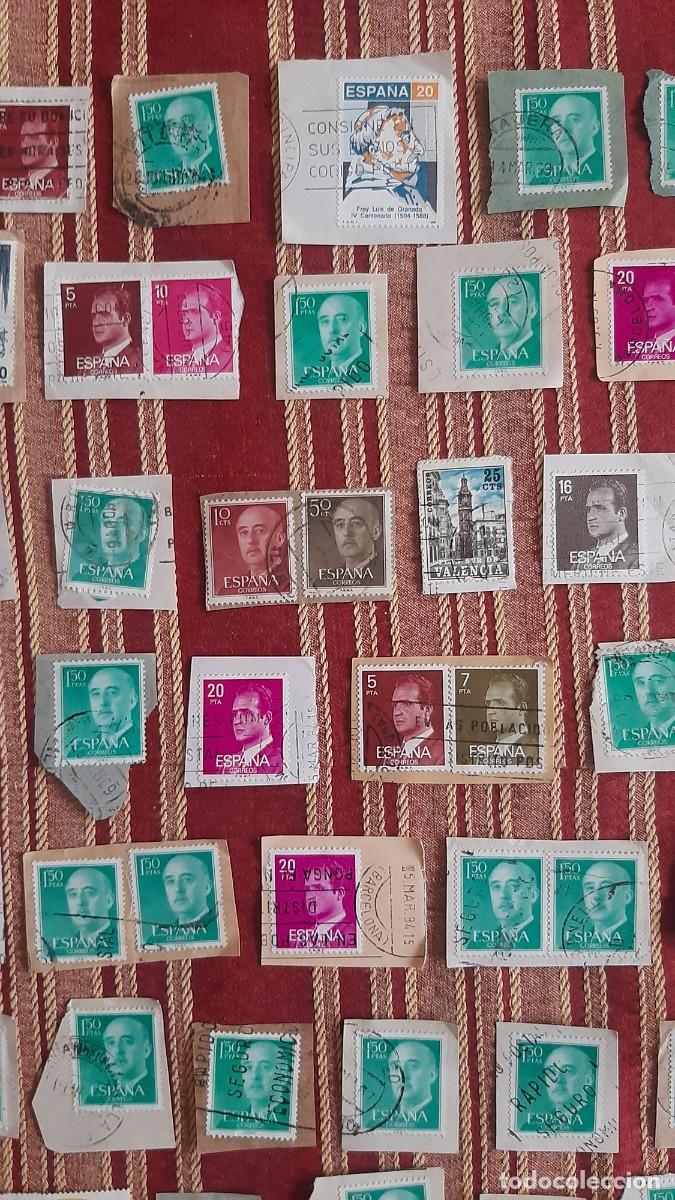Sellos: (ESPA&Ntilde;A) LOTE DE SELLOS CON PAPEL EN USADO - Foto 4