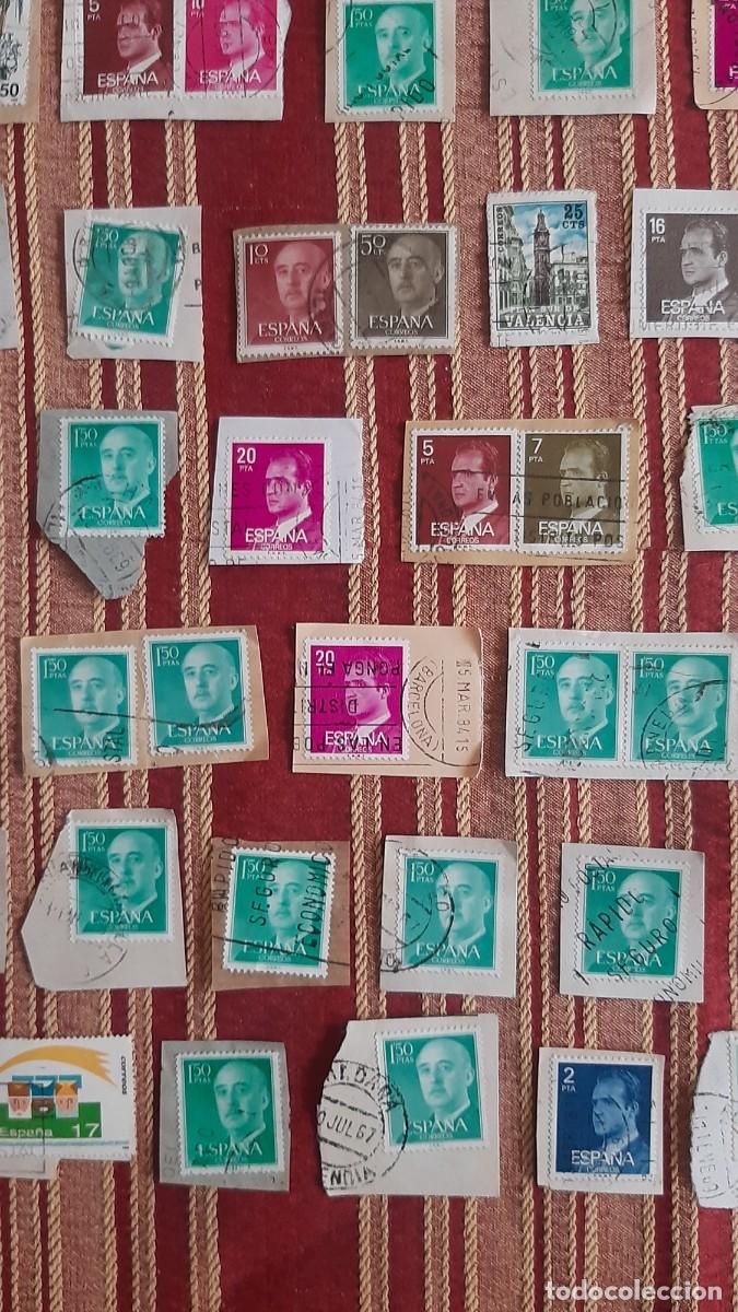 Sellos: (ESPA&Ntilde;A) LOTE DE SELLOS CON PAPEL EN USADO - Foto 5