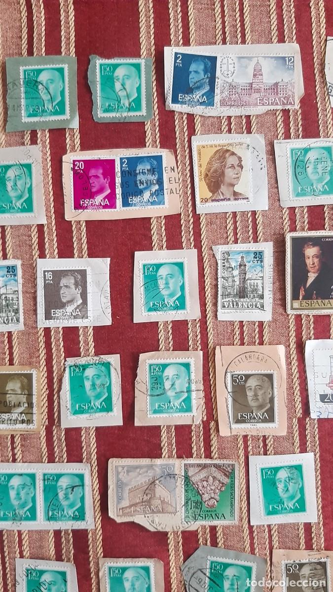 Sellos: (ESPA&Ntilde;A) LOTE DE SELLOS CON PAPEL EN USADO - Foto 6
