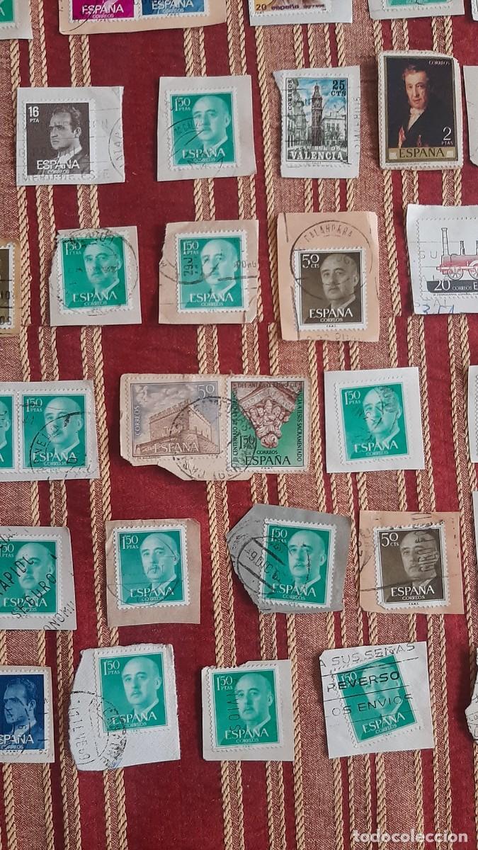 Sellos: (ESPA&Ntilde;A) LOTE DE SELLOS CON PAPEL EN USADO - Foto 7