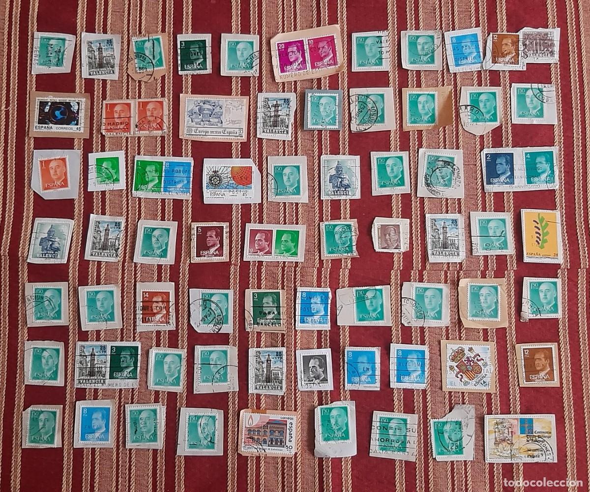 Sellos: (ESPA&Ntilde;A) LOTE DE SELLOS CON PAPEL EN USADO - Foto 1
