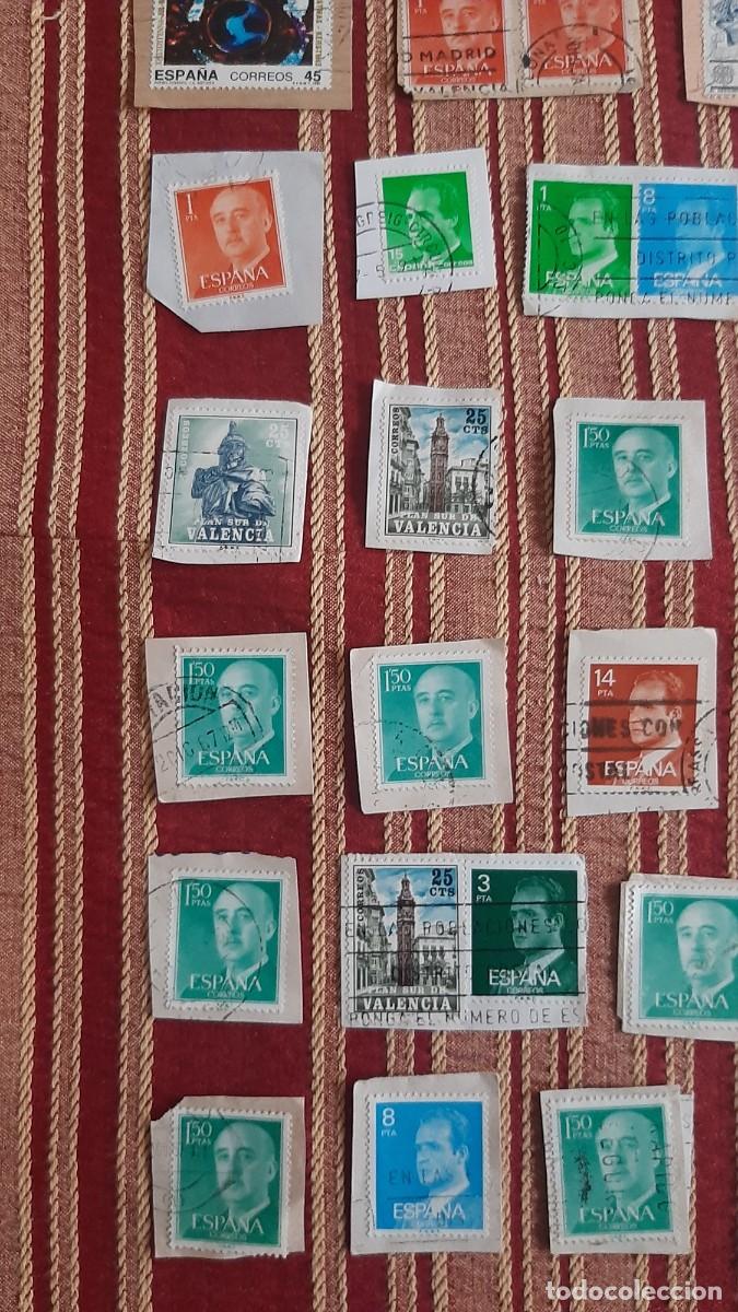 Sellos: (ESPA&Ntilde;A) LOTE DE SELLOS CON PAPEL EN USADO - Foto 3