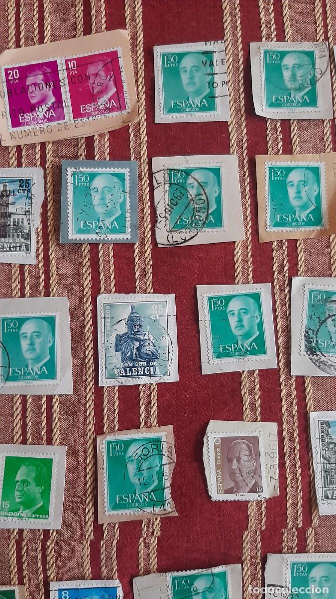 Sellos: (ESPA&Ntilde;A) LOTE DE SELLOS CON PAPEL EN USADO - Foto 6