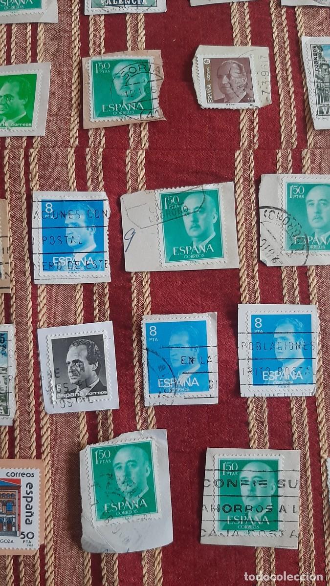 Sellos: (ESPA&Ntilde;A) LOTE DE SELLOS CON PAPEL EN USADO - Foto 7