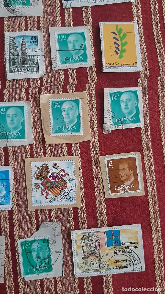 Sellos: (ESPA&Ntilde;A) LOTE DE SELLOS CON PAPEL EN USADO - Foto 9