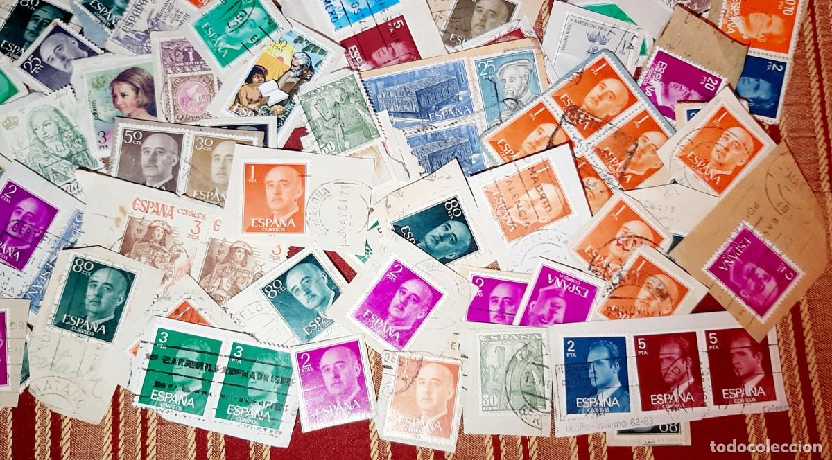 Sellos: (ESPA&Ntilde;A) LOTE DE SELLOS EN USADO CON PAPEL - Foto 5