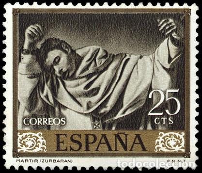 Selos: SELLO DE ESPAÑA AÑO 1962 ZURBARAN NUEVO 25 CT. EDIFIL Nº 1418 SUELTO