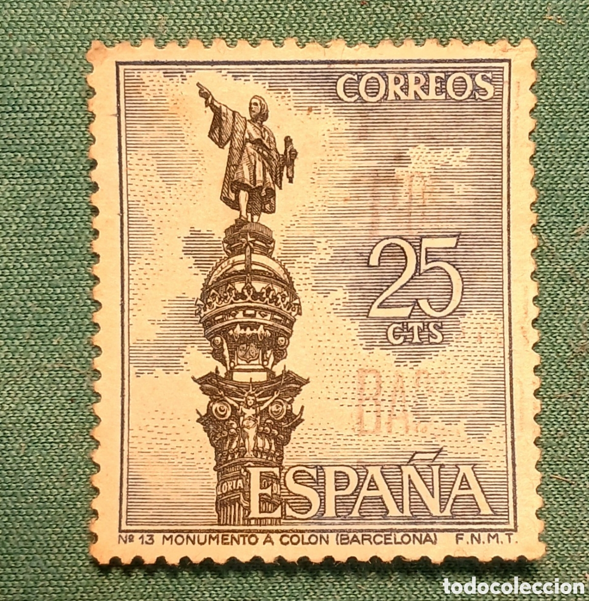 Sellos: 1965 Monunento a Colon. Edifil 1643. Usado - Foto 1
