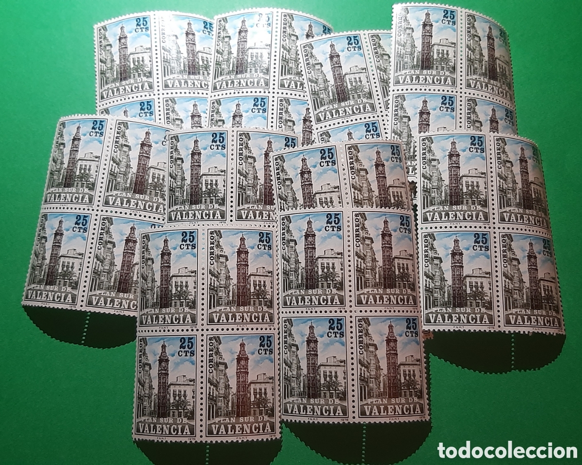 Sellos: LOTE DE SELLOS EN BLOQUE DE 4 PLAN SUR DE VALENCIA EN NUEVO - Foto 1