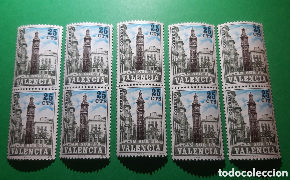 Sellos: LOTE DE SELLOS EN BLOQUE DE 2 PLAN SUR DE VALENCIA EN NUEVO - Foto 1