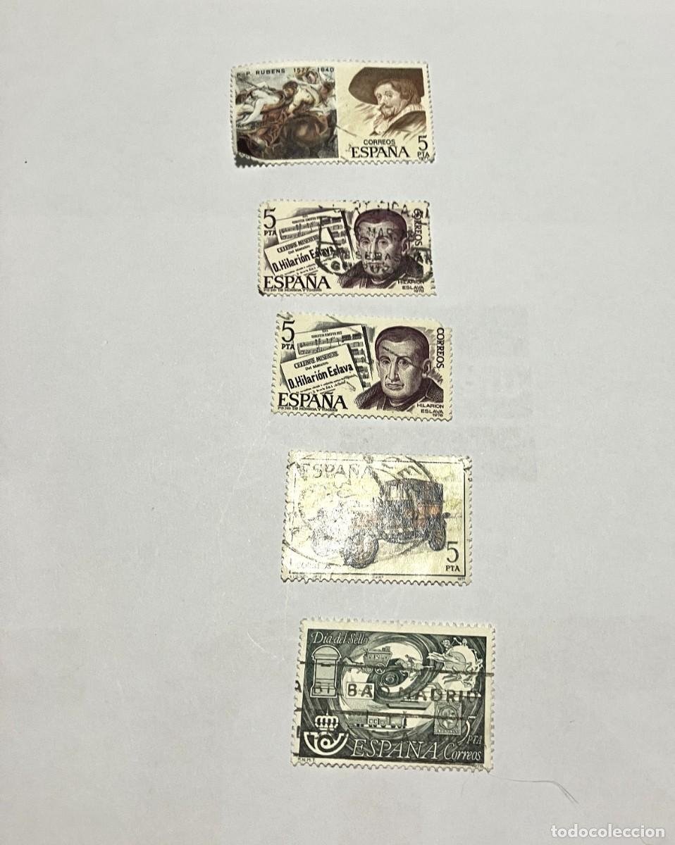 Sellos: 5 sellos de Espa&ntilde;a de 5 pesetas - Foto 1