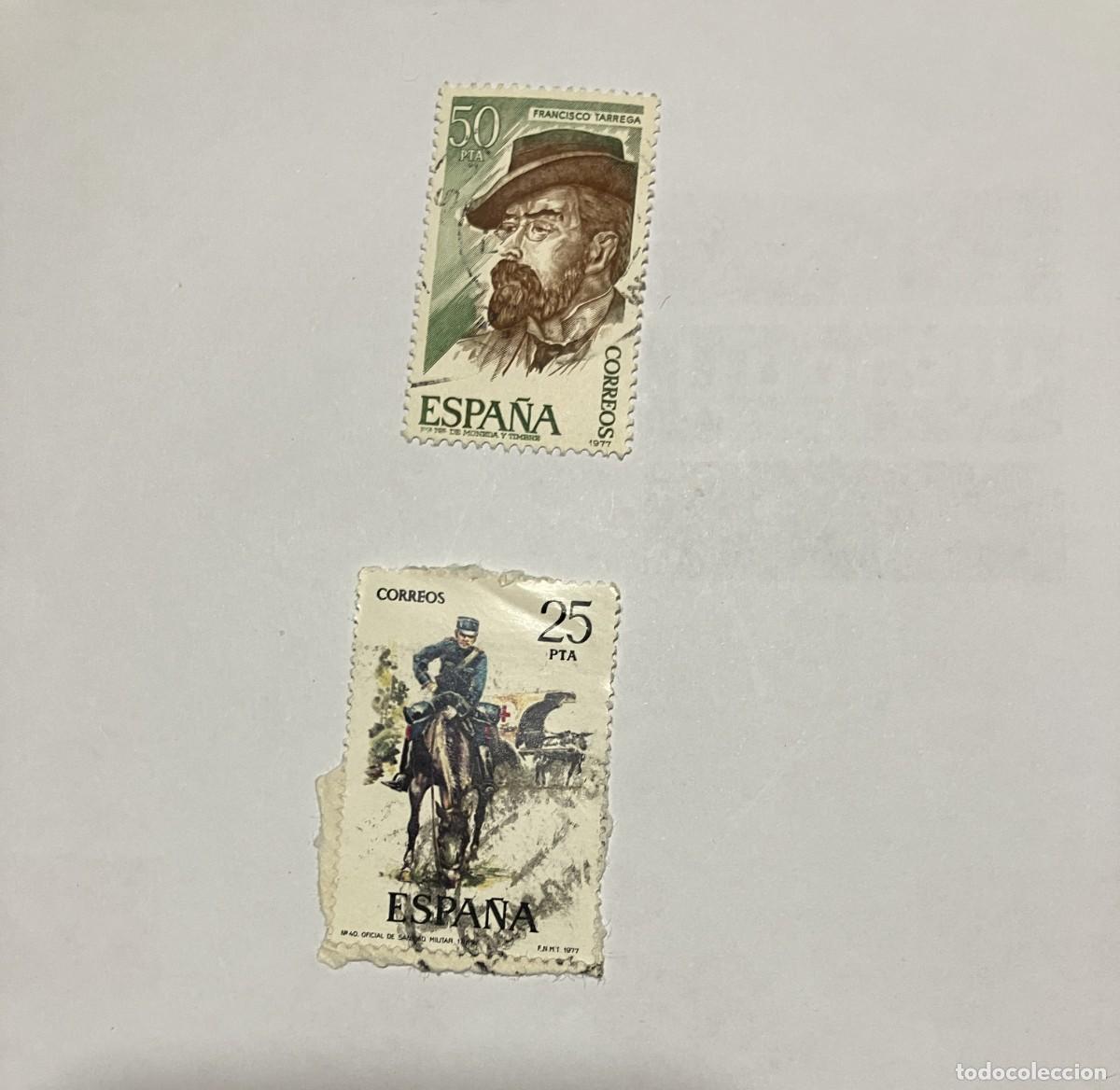 Sellos: 2 sellos de Espa&ntilde;a de 25 y 50 pesetas - Foto 1