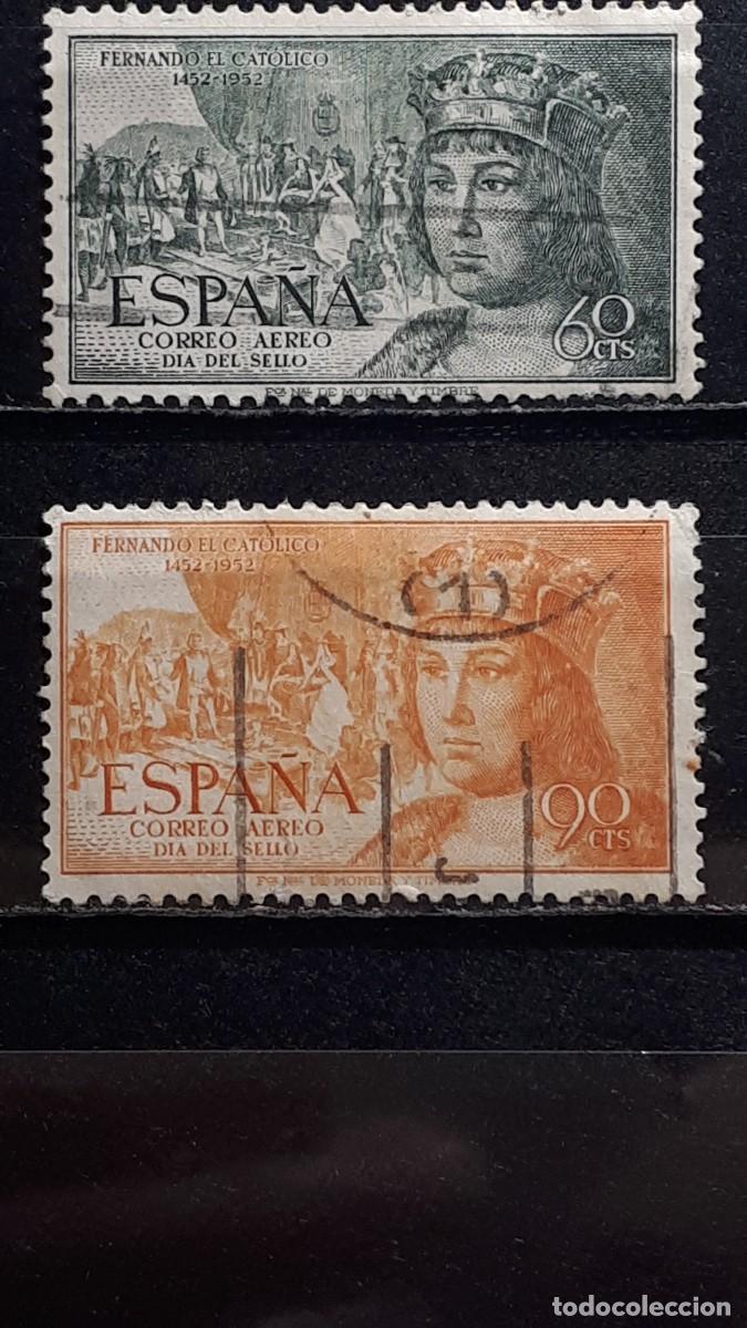 Sellos: ESPA&Ntilde;A. A&Ntilde;O 1952. &deg;. EDIFIL 1111/2 - Foto 1