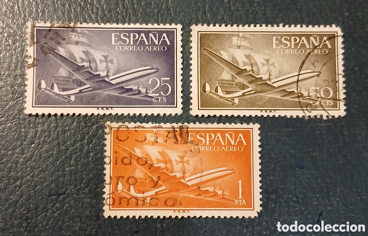 Sellos: 3 sellos Espa&ntilde;a 1955. Correo Aereo - Foto 1