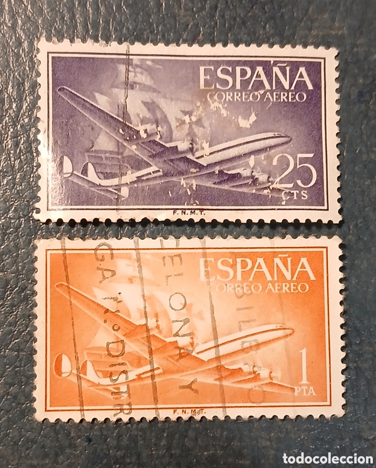 Sellos: 2 sellos Espa&ntilde;a 1955. Correo Aereo - Foto 1