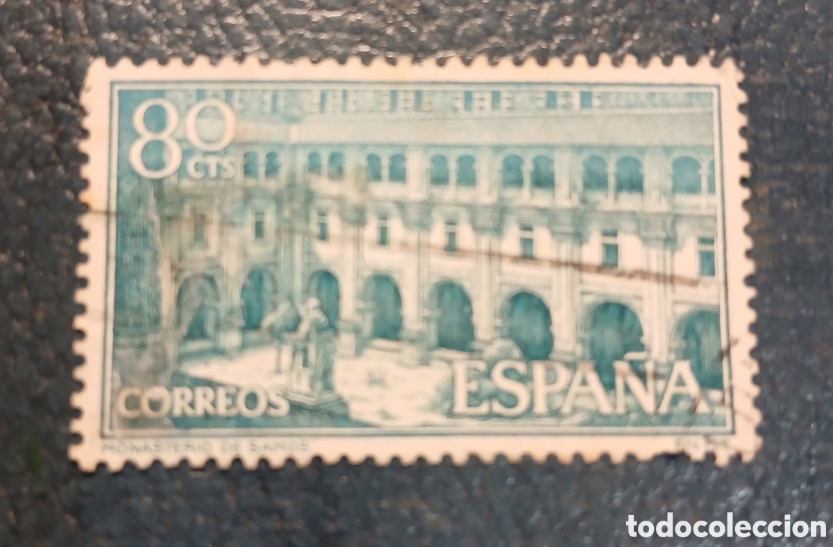 Sellos: 1 sello Espa&ntilde;a 1960. Real Monasterio de Samos. Claustro - Foto 1