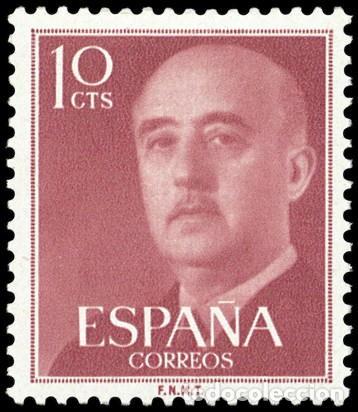 Sellos: ESPA&Ntilde;A SEGUNDO CENTENARIO 1143 ** 10C ROJO BURDEOS - Foto 1