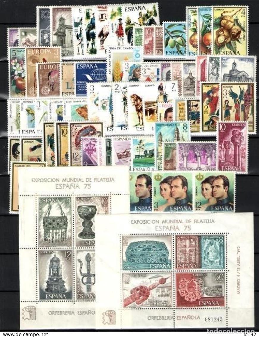 Sellos: Espa&ntilde;a. A&ntilde;o Completo 1975 - Foto 1
