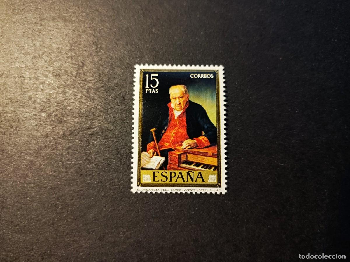 Selos: Sello nuevo. Vicente L&oacute;pez Porta&ntilde;a. Organista F&eacute;lix L&oacute;pez. 29 de Septiembre de 1973. Edifil 2153.