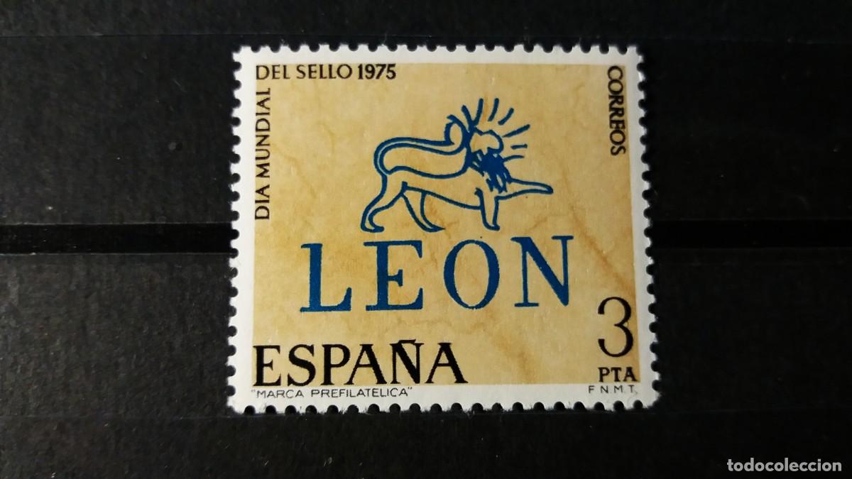 Stamps: Sello nuevo. Dia Mundial del Sello. Prefilat&eacute;lico de Le&oacute;n. 6 Mayo 1975. Edifil 2261.