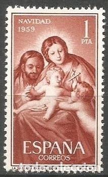 Sellos: ESPA&Ntilde;A 1959 - NAVIDAD - EDIFIL 1253* - Foto 1