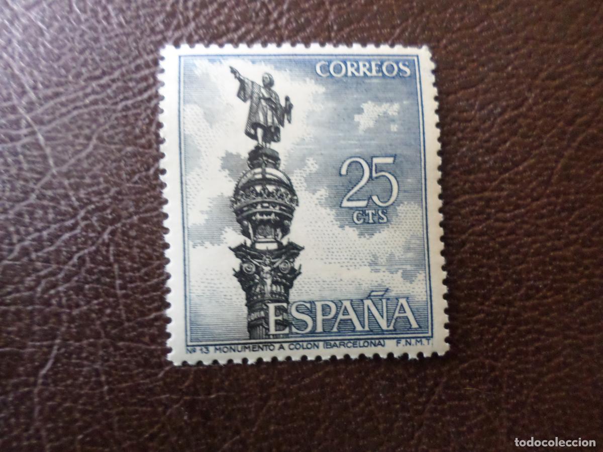 Sellos: -1965, turismo, monumento a colon, barcelona, edifil 1643