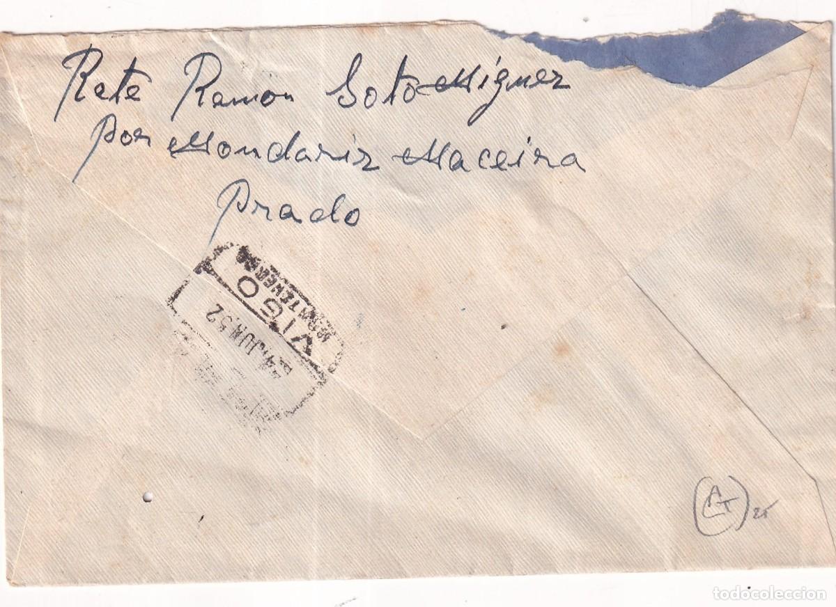 Sellos: Sobre certificado. Vigo 1952 - Foto 2