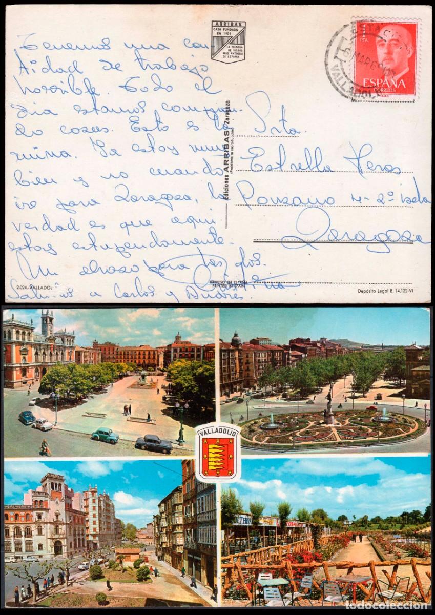 Sellos: Valladolid - Edi o TP 1153 - Postal Mat &rdquo;Estaci&oacute;n Valladolid 06/03/69&rdquo; a Zaragoza