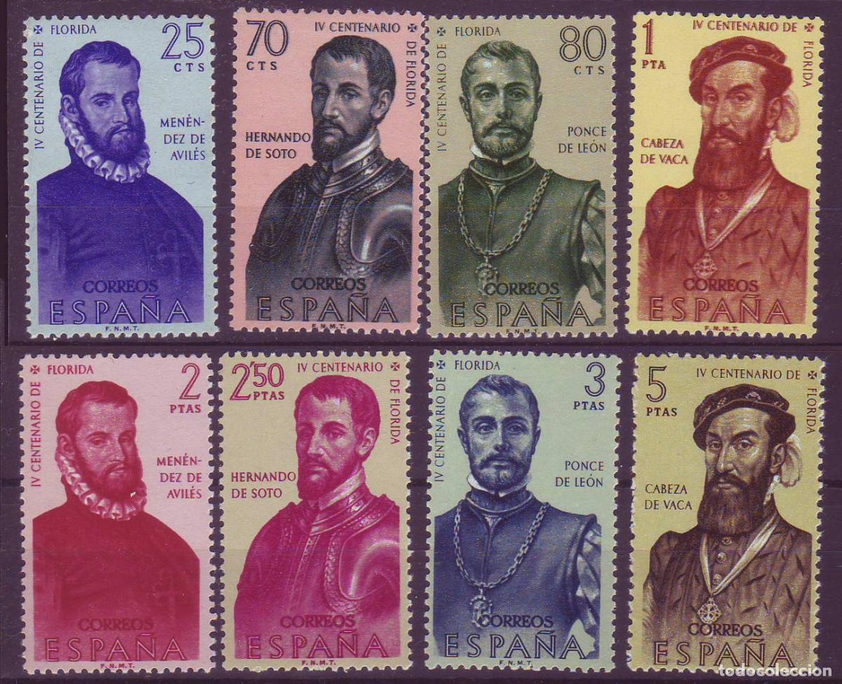 Sellos: 8v Espa&ntilde;a, 1960 | Forjadores Am&eacute;rica | Edi: 1298/305 - Yv: 979/86 - Mi: 1193/200 - Sc: 945/52 MNH **