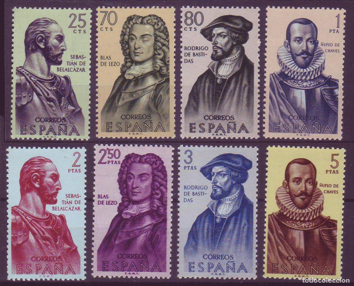 Sellos: 8v Espa&ntilde;a, 1961 | Forjadores de Am&eacute;rica (II) | Edifil: 1374/81 - Yv: 1049/54 - Mi: 1269/76 MNH **