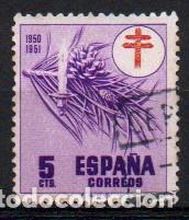 Sellos: EDIFIL 1084, PRO TUBERCULOSOS 1950, USADO - Foto 1
