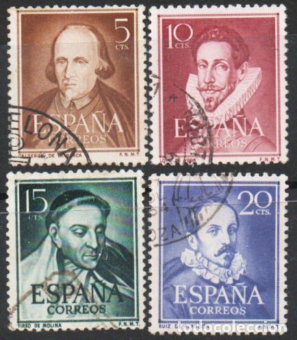 Sellos: EDIFIL 1071/4 , ESCRITORES, USADO (SERIE COMPLETA)