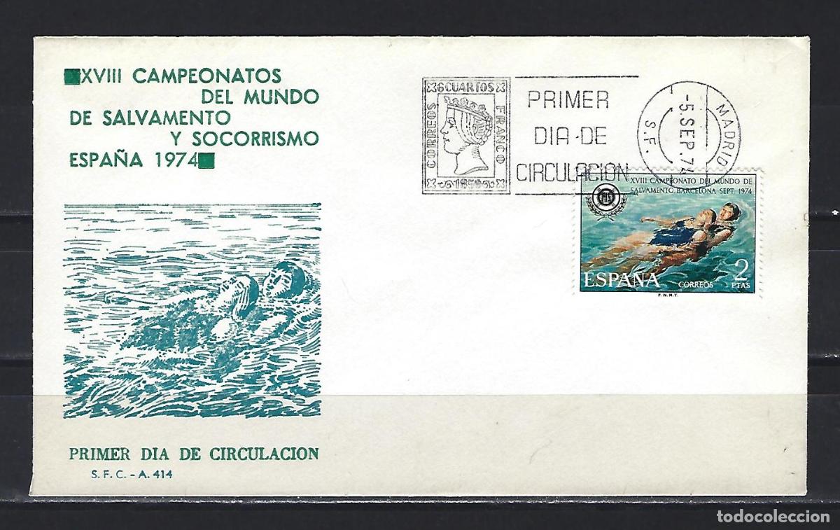 Sellos: SPD SOBRE PRIMER DIA SALVAMENTO Y SOCORRISMO 2202 SFC OFICIAL SERVICIO FILATELICO