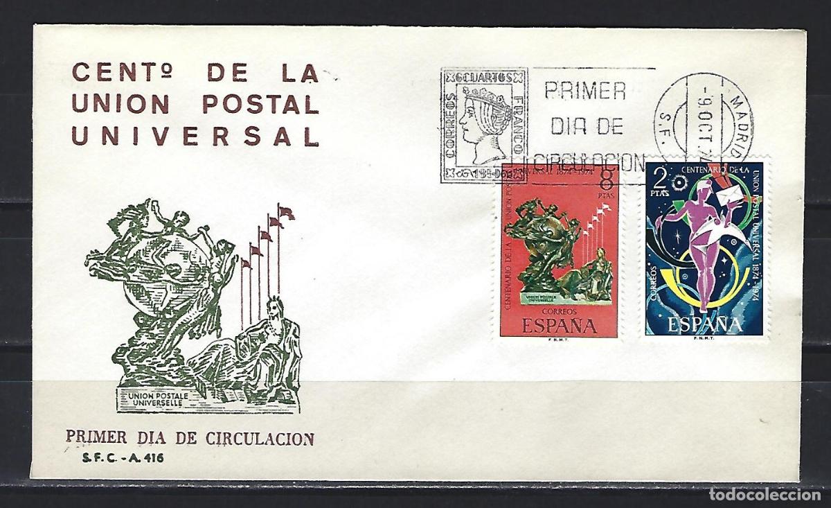 Sellos: SPD SOBRE PRIMER DIA UPU UNION POSTAL UNIVERSAL 2211/12 SFC OFICIAL SERVICIO FILATELICO