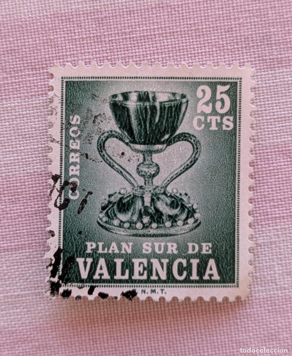 Sellos: Sello Plan Sur de Valencia 25 cts circulado - Foto 1