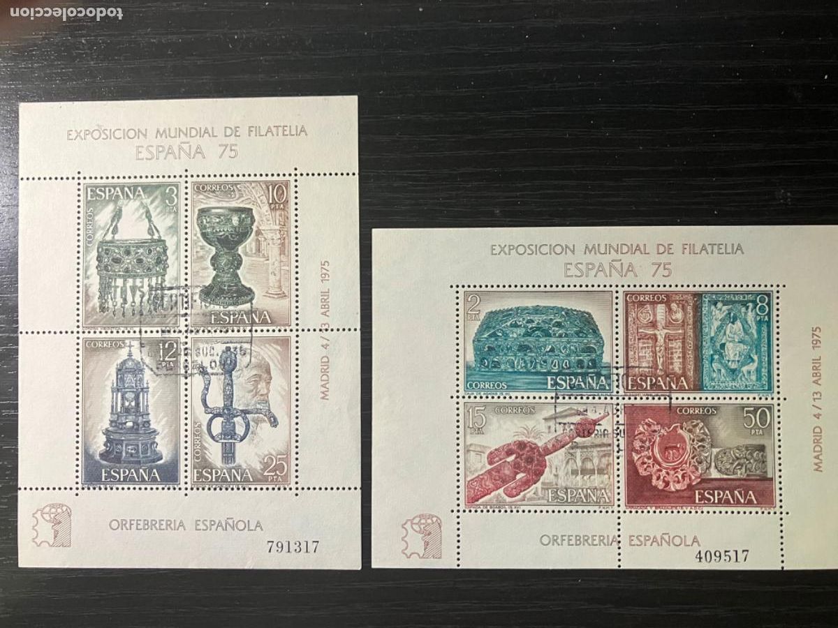 Sellos: HB Hojitas Orfebrer&iacute;a Espa&ntilde;ola Madrid 1975 - Matasellada
