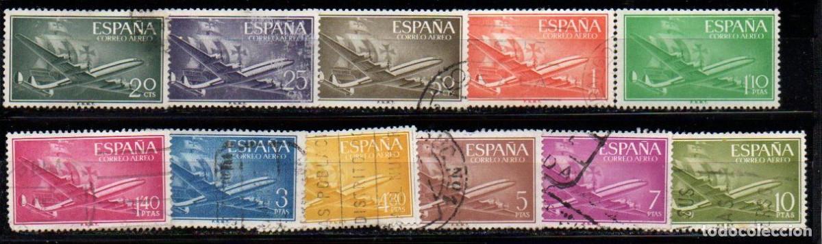 Sellos: SERIE SELLOS ESPA&Ntilde;A A&Ntilde;O 1955 AVION USADOS EDIFIL 1169-79 COMPLETA