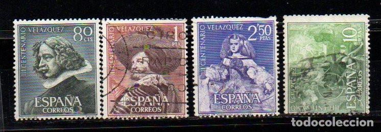 Sellos: SERIE SELLOS ESPA&Ntilde;A A&Ntilde;O 1961 CENTENARIO VELAZQUEZ USADOS EDIFIL N&ordm; 1340-43