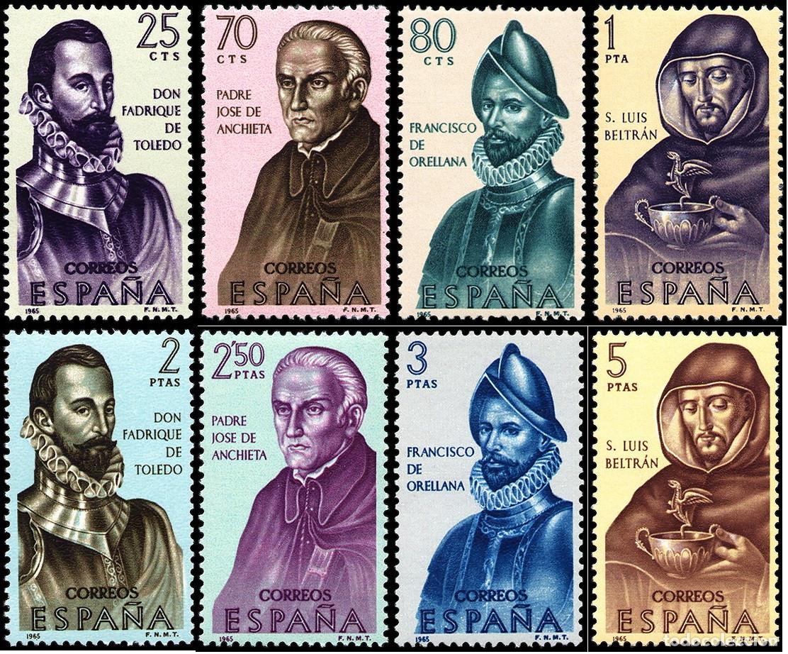 Sellos: SERIE SELLOS ESPA&Ntilde;A A&Ntilde;O 1965 FORJADORES USADOS EDIFIL N&ordm; 1678-85 COMPLETA